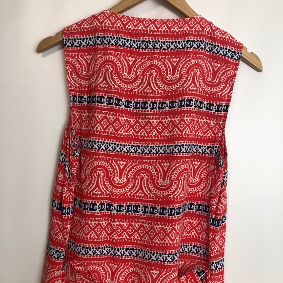 Sz 10- Vineyard vines red silk blend sleeveless dress Sz10 - Picture 10 of 11